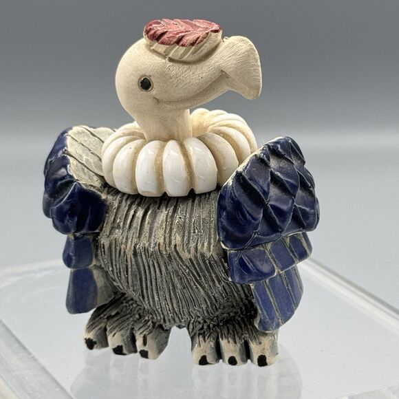Vtg Artesania Rinconada Condor Bird Buzzard Vulture Figurine Galze Accents 3" - Picture 5 of 8